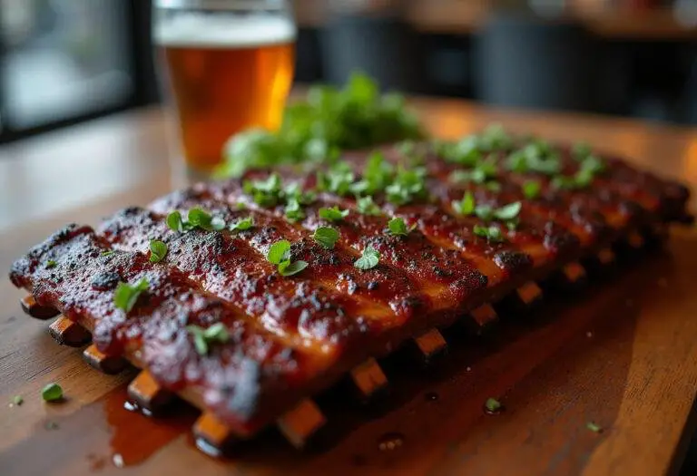 Delicious beef ribs in oven, highlighting tender beef back ribs ready to serve, appealing for a barbecue feast or dinner gathering.