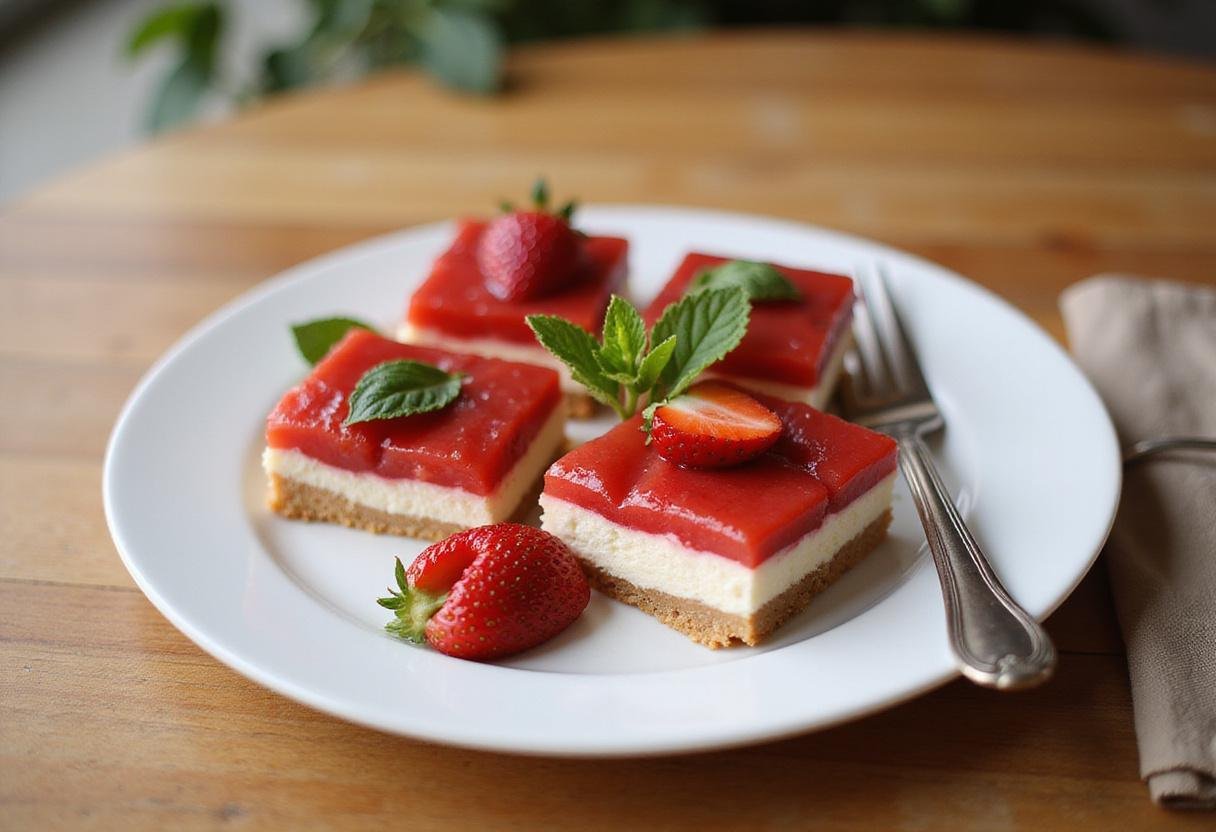 Deliciously presented best strawberry cheesecake bars, featuring a mouthwatering display of mini strawberry cheesecake perfect for dessert lovers.