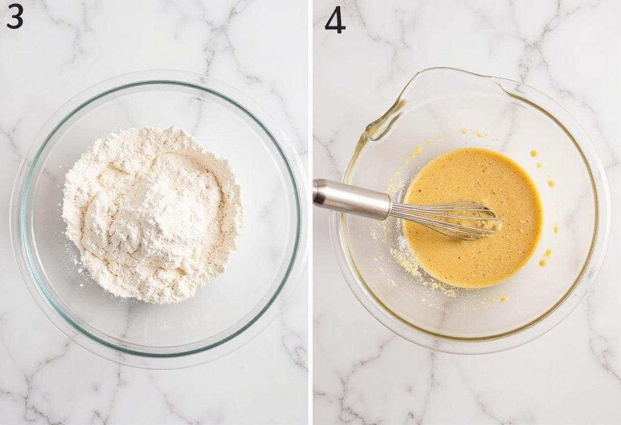 Combining flour, baking soda, and salt in preparation for butterscotch chocolate chip cookies, with a focus on the mixing process in a bright kitchen atmosphere.