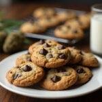 Delicious finished cannabis cookies displayed on a plate, showcasing the final result of the marijuana cookie recipe.