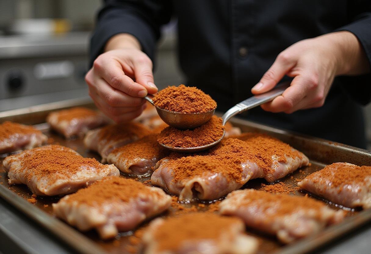 Chef seasoning pork for carnitas with Costco carnitas seasoning, ready for slow cooking to create flavorful toppings and sides.