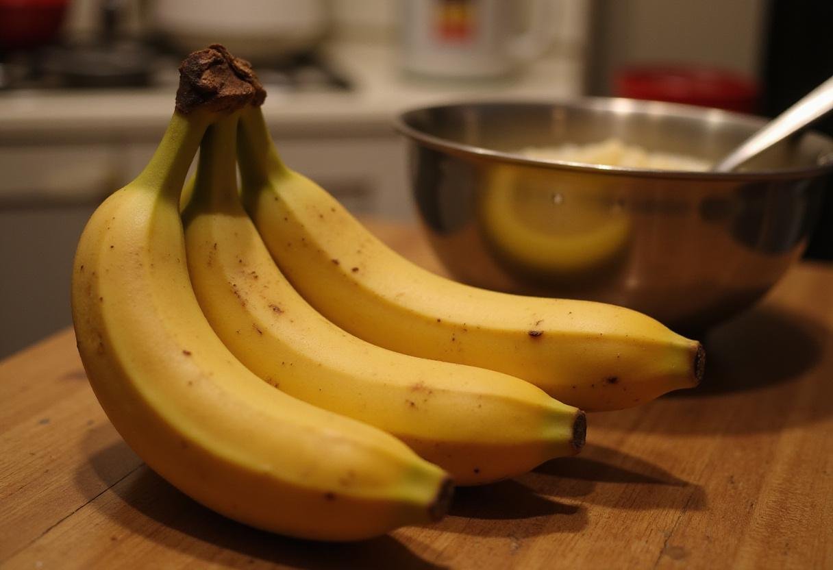 Ripe bananas for classic banana bread preparation, showcasing the simplicity of the 4 ingredient banana bread recipes.