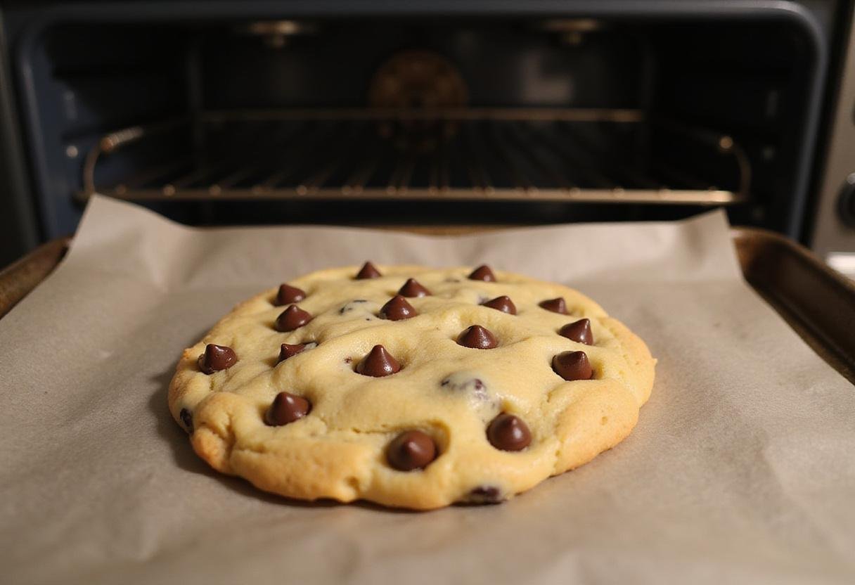 Shaping chocolate chip cheesecake cookies on a baking sheet in preparation for baking.