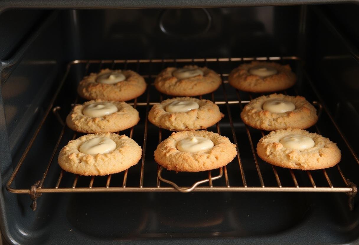Freshly baked crumbl cookies cooling in the oven, with a golden-brown exterior, showcasing their deliciousness for the fundraiser.