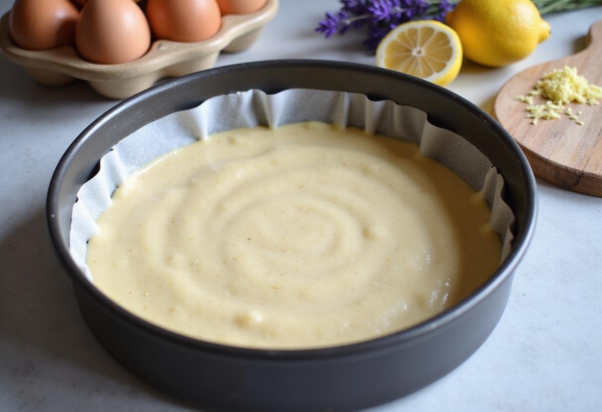 Creating the shortbread crust layer for Golden Hufflepuff Lemon Lavender Cheesecake Bars with Shortbread Crust in a baking dish.
