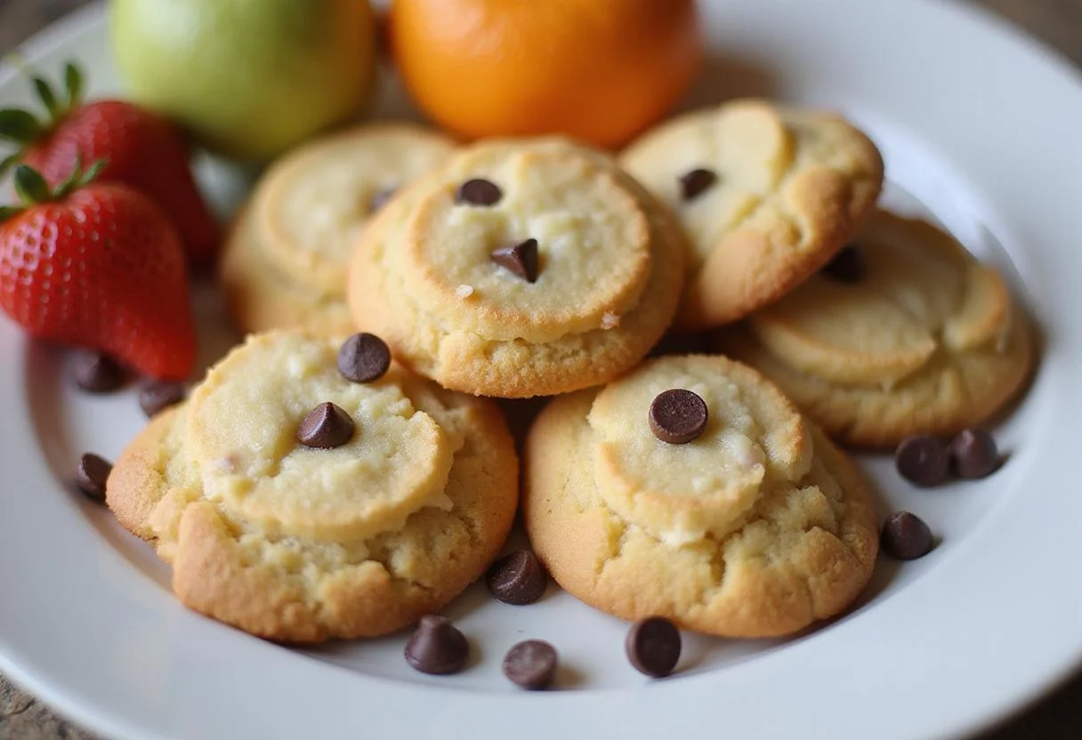 Delicious finished cottage cheese cookie dough cookies, showcasing a healthy cottage cheese cookie dough recipe without almond flour or protein powder