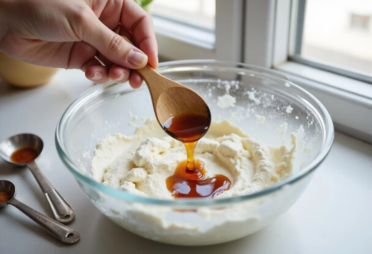 Cottage cheese cookie dough preparation featuring cottage cheese and sweeteners, a healthy cottage cheese cookie dough recipe without almond flour or protein powder