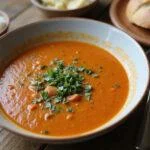 Delicious high protein crock pot meal displayed invitingly, showcasing a nutritious bowl of protein-packed soup ideal for healthy eating.