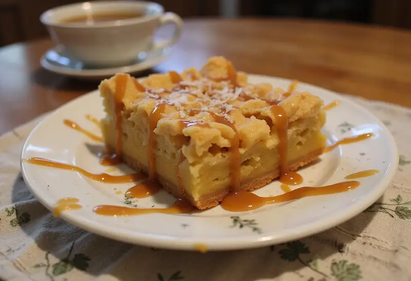 Delicious Hufflepuff Golden Butterbeer Crunch Bars served on a plate, highlighting the rich butterscotch flavor and crunchy texture, perfect for Harry Potter fans.