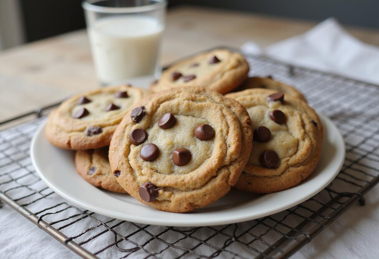 freshly baked Martha Stewart chocolate chip cookies on a plate, perfect for sharing and enjoying