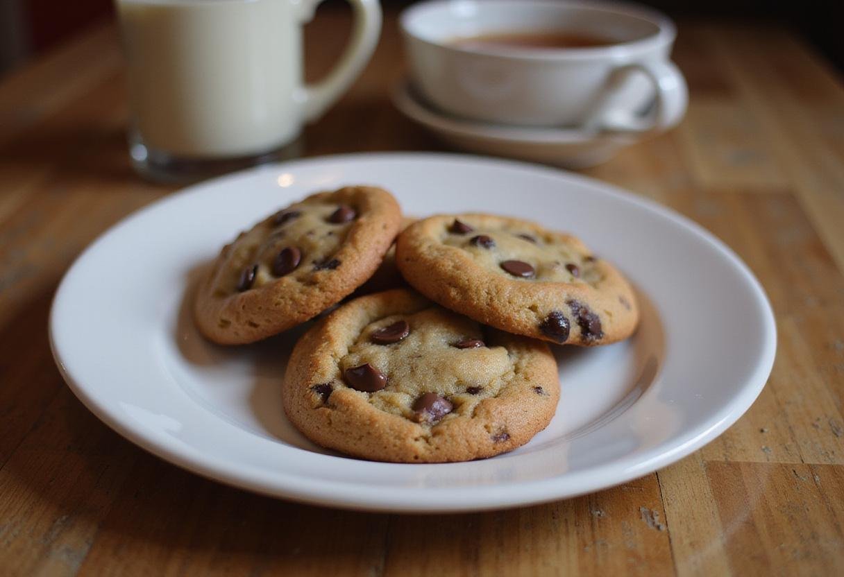 Delicious paleo chocolate chip cookies arranged on a plate, perfect for a healthy snack or dessert.