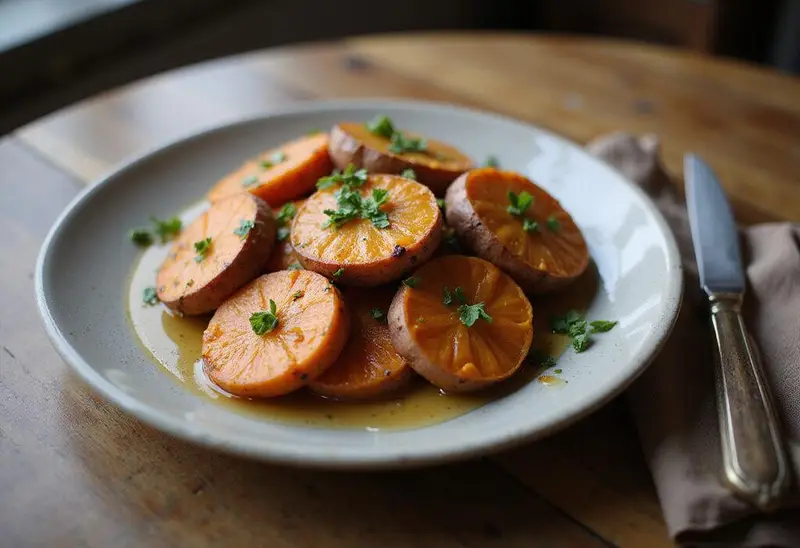 perfect baked sweet potatoes in air fryer, serving delicious sweet potatoes for a healthy meal