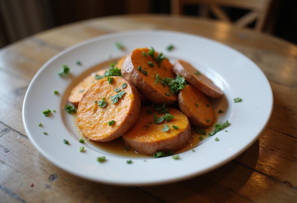 perfect baked sweet potatoes in air fryer, serving delicious sweet potatoes for a healthy meal