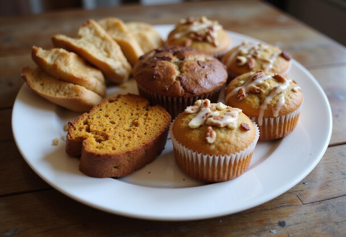 Final presentation of assorted quick cake mix breads and muffins, perfect for any breakfast occasion or snack time.