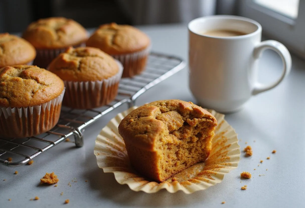 Cooling freshly baked muffins and breads made with cake mix, perfect for a delightful breakfast or snack.
