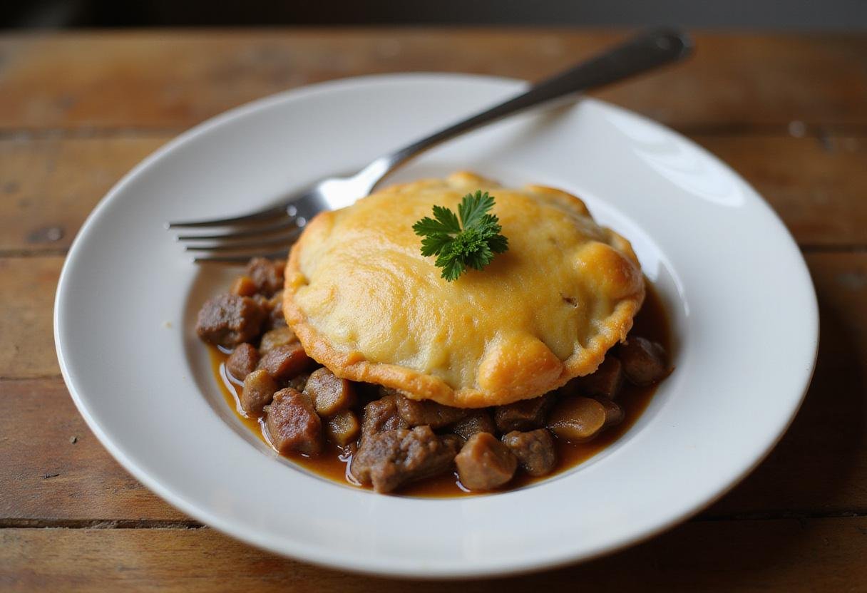 Delicious shepherd's pie on a plate with fresh garnishing, showcasing the comfort food essence of turkey shepherd's pie variations.