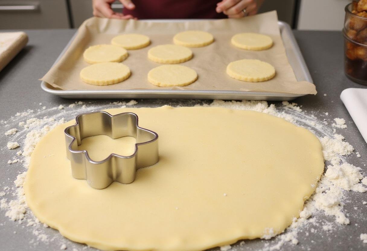 Shaping sugar cookie dough into rounds for a delicious lemon-flavored recipe.