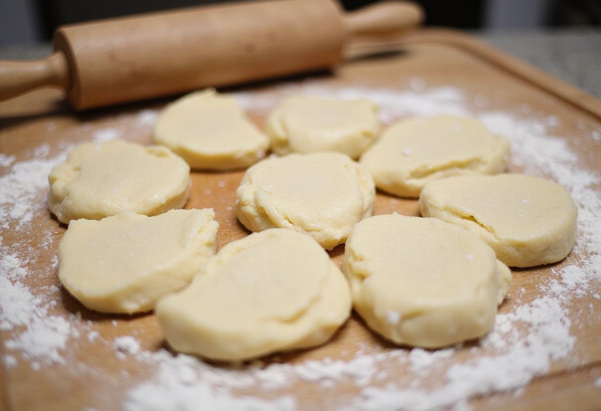 Shaping sourdough Hawaiian rolls on a cutting board, emphasizing the crafting of individual small rolls ready for baking.