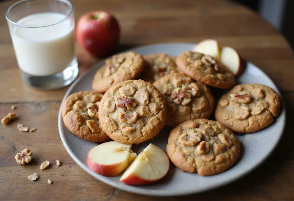 delicious unique oatmeal cookies with apples served beautifully on a platter, showcasing apple oatmeal cookie recipe perfection.