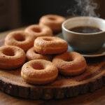 Deliciously crafted and coated Cinnamon Hogwarts Hearth Baked Cinnamon Sugar Donuts showcased on a platter, perfect for breakfast or snacks.