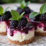 Delicious Forbidden Forest Blackberry Cheesecake Bites displayed with a vibrant presentation, perfect for dessert lovers.