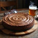 A magnificent Harry Potter Decadent Deep-Dish Butterbeer Cheesecake served at a whimsical gathering, perfect for any fan of the wizarding world.