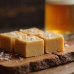 Delicious Hogsmeade Butterbeer Fudge with Sea Salt Flakes displayed invitingly, inspired by the magical world of butterbeer.
