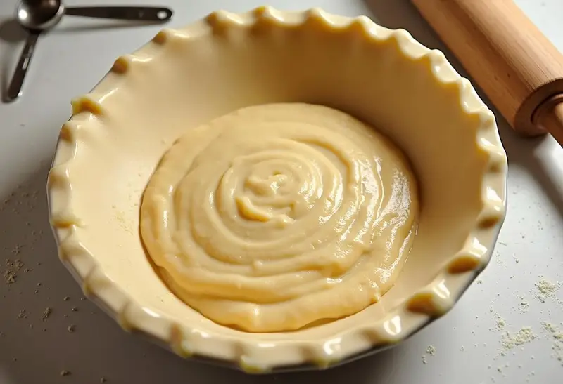 Pressing the graham cracker mixture into a deep dish pie plate for the perfect Hogsmeade Deep-Dish Butterbeer Cheesecake with Butterscotch Cream crust.