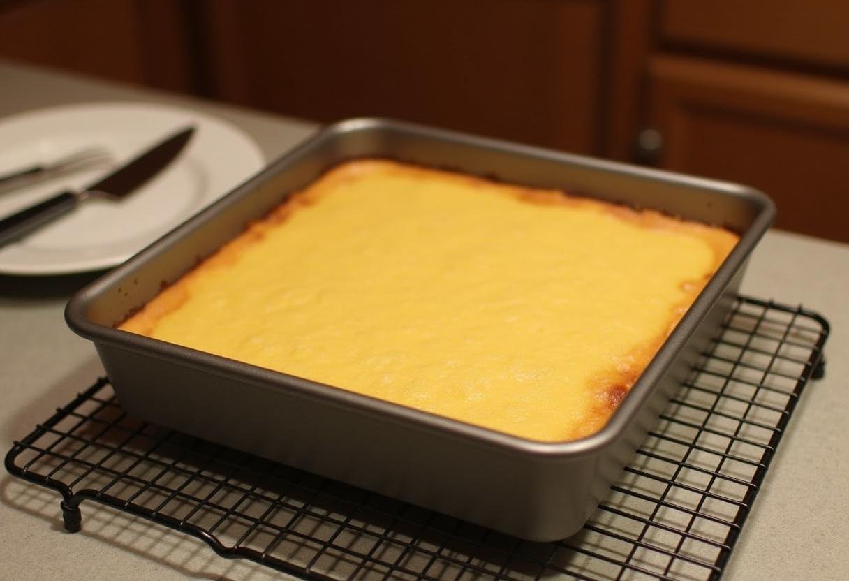 Cooling the delicious Hufflepuff’s Sweet Butterbeer Cheesecake Bars in a cozy kitchen, ideal for serving and enjoying with friends.