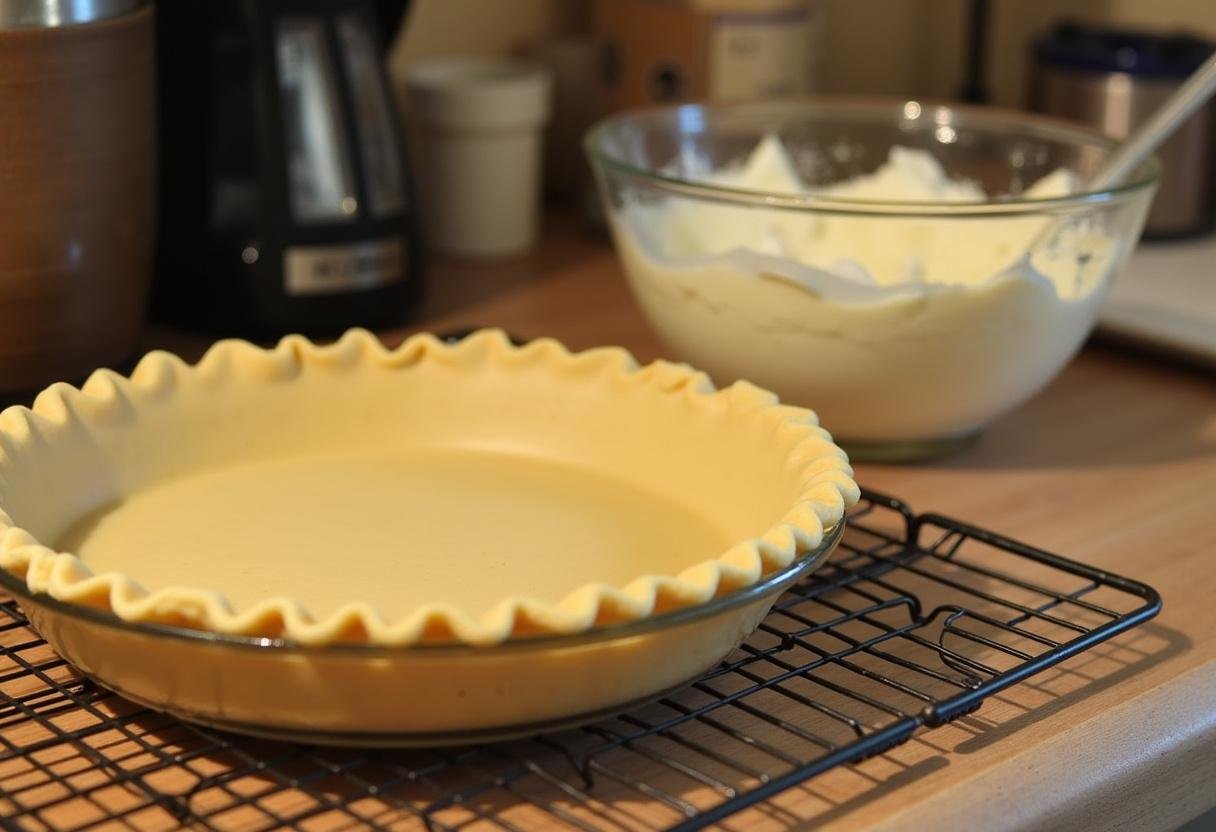 Creating the creamy filling for Three Broomsticks Frothy Root Beer Float Pie with Butterbeer Cloud, mixing whipped cream and root beer.
