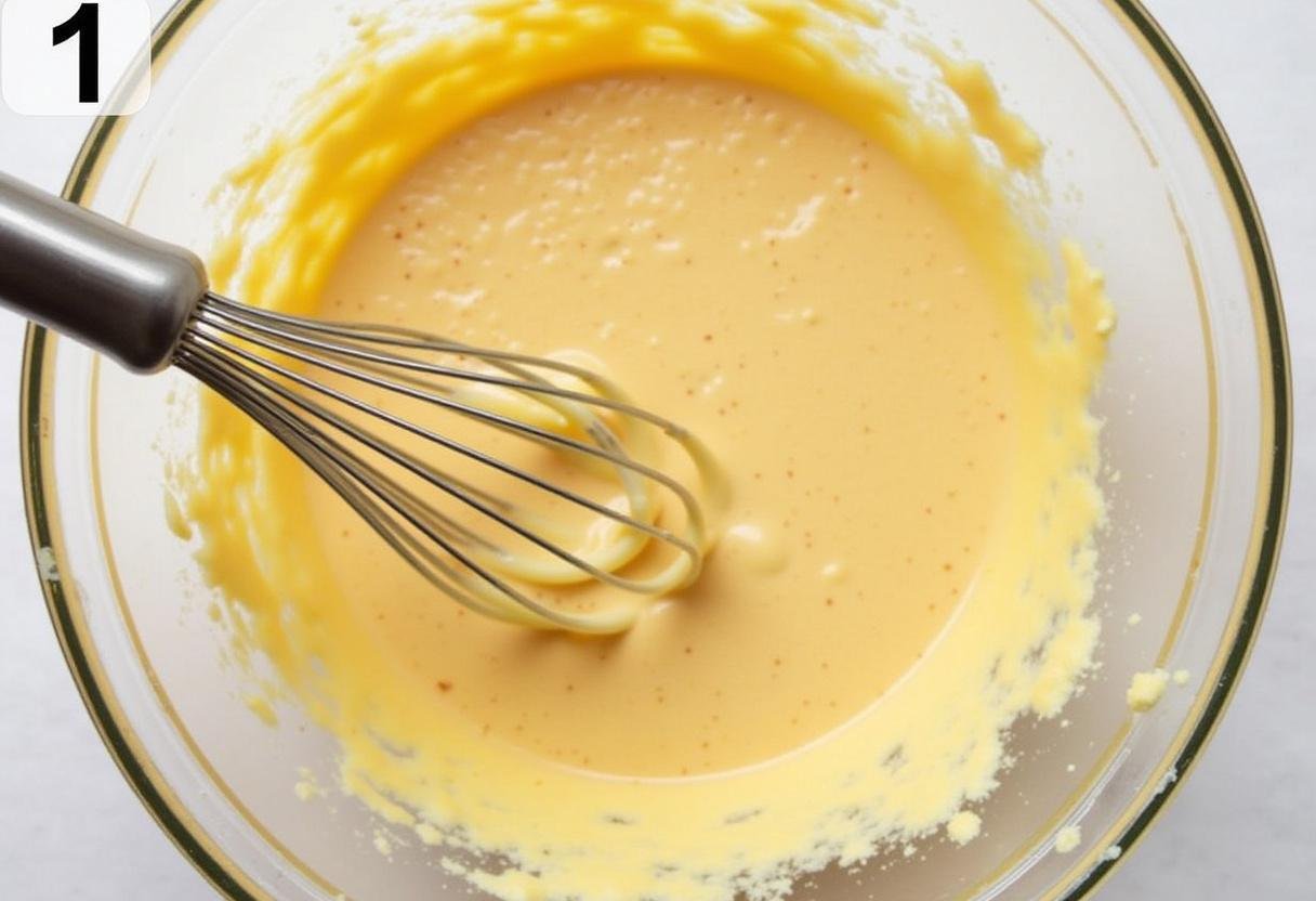 Mixing cheesecake filling for the Three Broomsticks Butterbeer pie, ensuring the perfect combination of flavors for a delectable dessert.