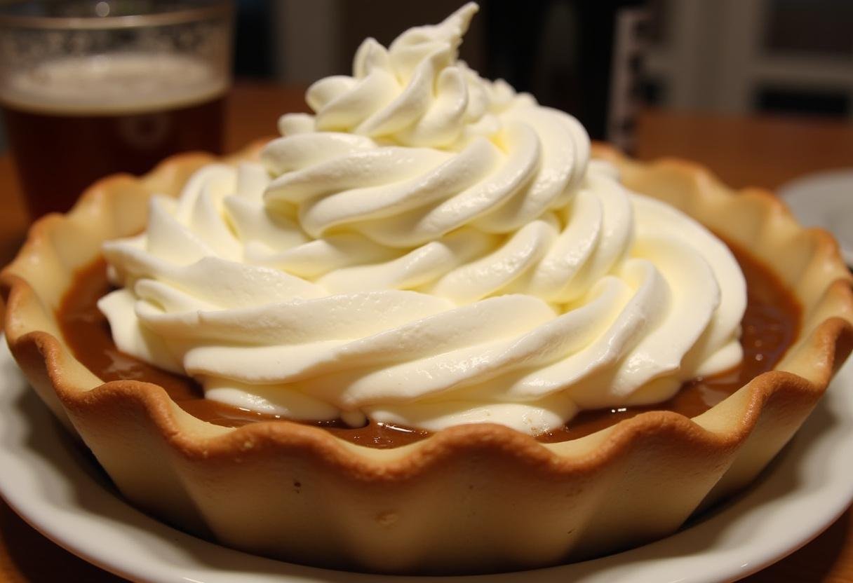 Layering the delicious root beer filling and butterbeer whipped cream for the ultimate Three Broomsticks dessert experience.