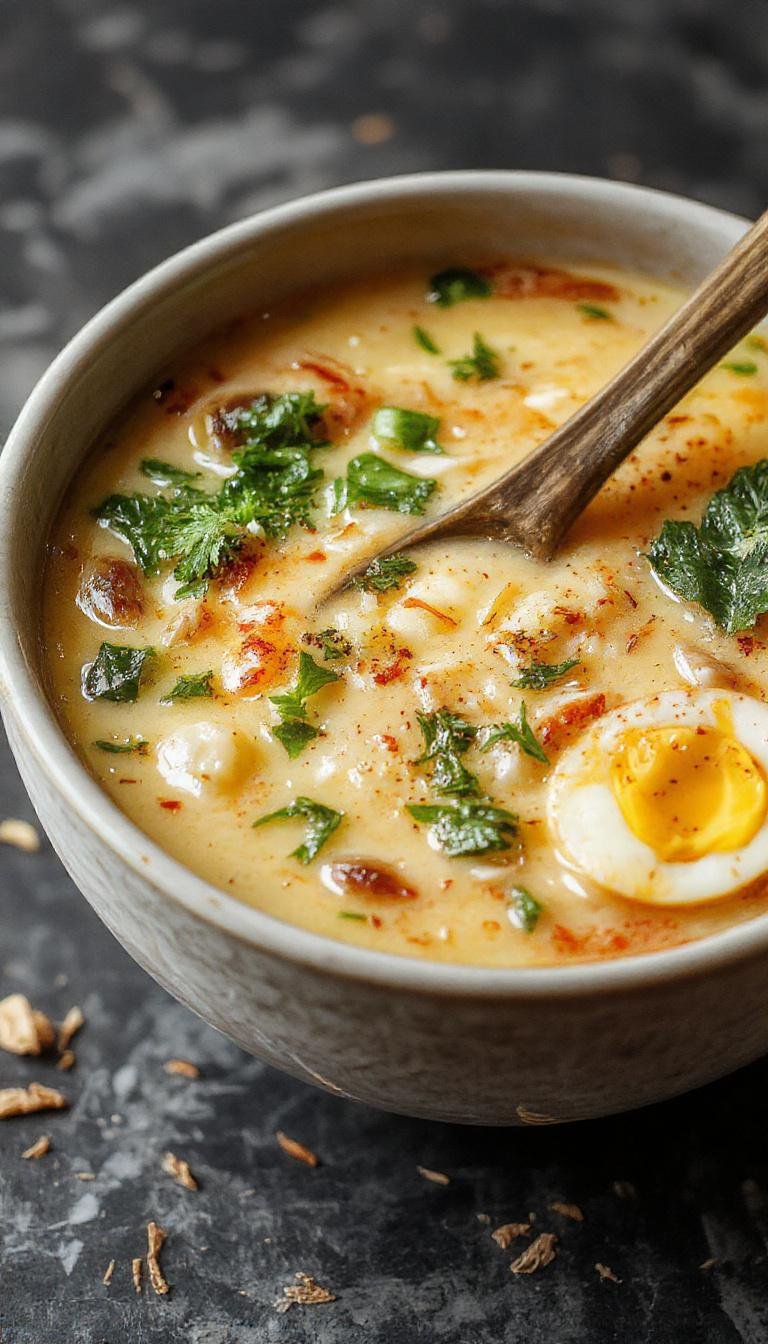A steaming bowl of Authentic Tonkotsu Ramen featuring creamy pork broth, topped with sliced chashu pork, soft boiled eggs, green onions, and ramen noodles.