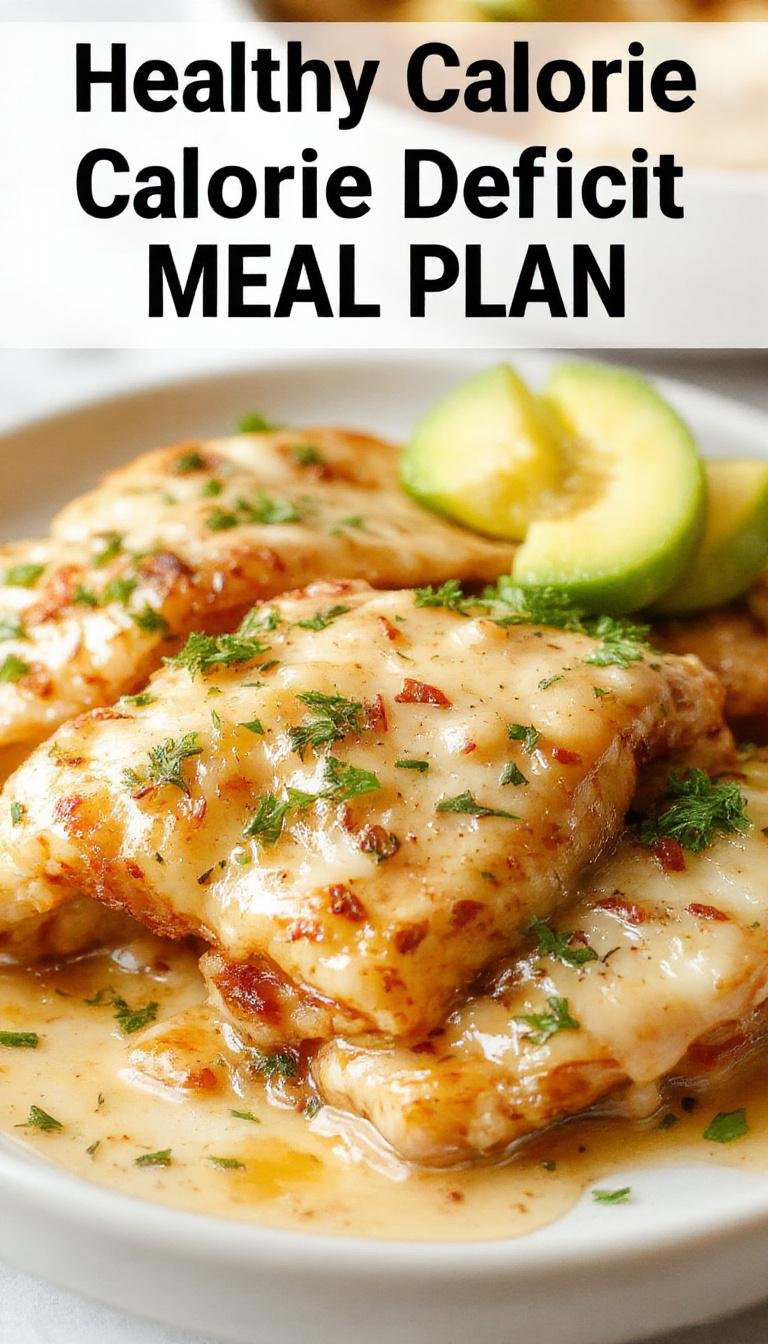 A colorful plate featuring fresh vegetables, grilled chicken, and whole grains arranged for a healthy calorie deficit meal.