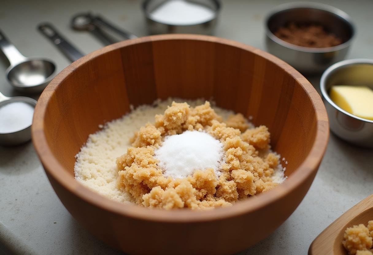 Hogsmeade Pub-Style Butterbeer Cookies preparation with creamy butter mixture and ingredients, a cozy kitchen scene.