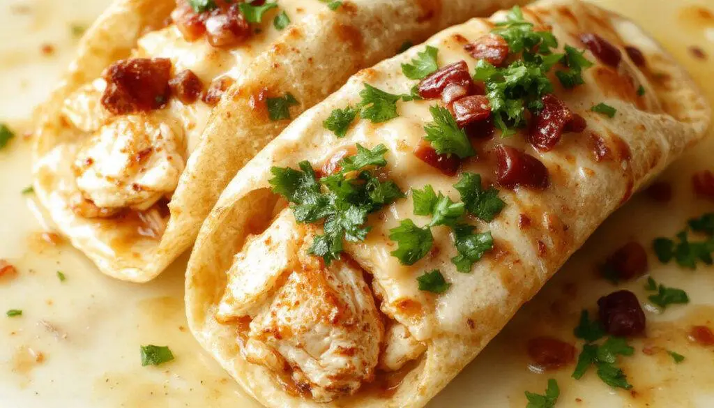 Colorful plate of chicken street tacos with soft corn tortillas filled with diced grilled chicken, vibrant chopped onions, fresh cilantro, and a drizzle of lime juice, topped with crumbled queso fresco and a splash of hot sauce. Brightly presented on a rustic wooden table with a side of sliced lime and a small bowl of salsa.