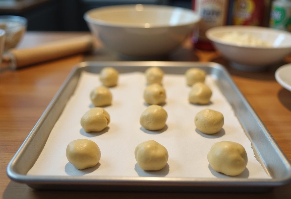Ready-to-bake Ravenclaw Lemon Cookies with Lavender Glaze dough on a lined baking sheet, highlighting the baking process.