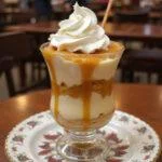 Final display of Harry Potter Butterbeer Cheesecake Parfaits featuring luxurious layers and beautiful presentation.