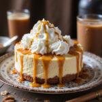 Delicious Harry Potter White Chocolate Butterbeer Cheesecake ready to be served, showcasing the enchanting flavors inspired by the wizarding world.