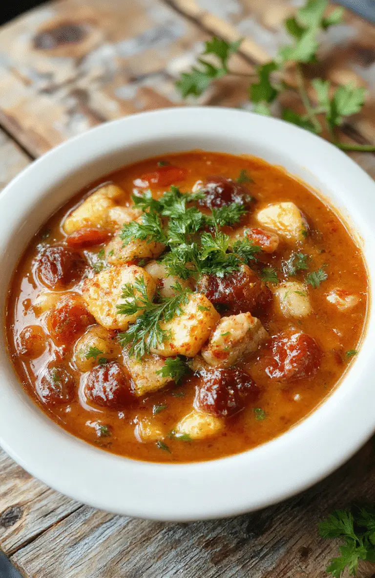 A vibrant bowl of Italian minestrone soup with colorful vegetables, beans, pasta, and fresh herbs, served in a rustic white bowl on a wooden table, with a spoon and a sprig of basil for garnish, showcasing a hearty and inviting appearance.