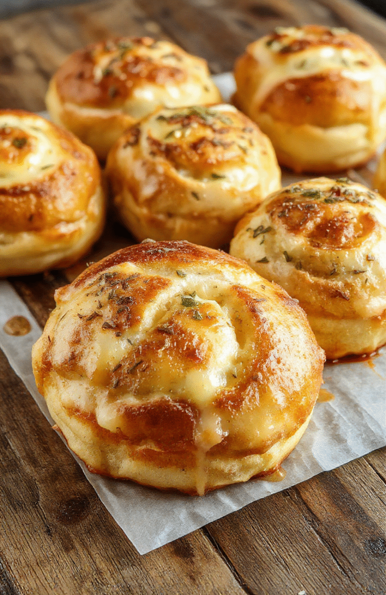 A plate of golden, fluffy breakfast rolls arranged neatly, with a soft butter pat melting on top. The rolls have a light, airy texture with a slightly crisp exterior, garnished with a sprinkle of powdered sugar and fresh herbs, styled on a rustic wooden board with a warm background and soft natural lighting
