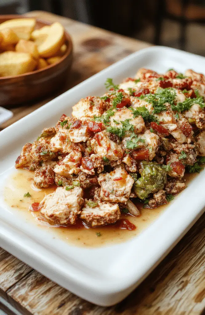 A vibrant plate featuring seasoned ground turkey shaped into patties atop a bed of colorful vegetables with a side of quinoa. The dish is garnished with fresh herbs, presented on a rustic wooden table with natural sunlight highlighting the textures and colors, creating an inviting and wholesome meal scene.