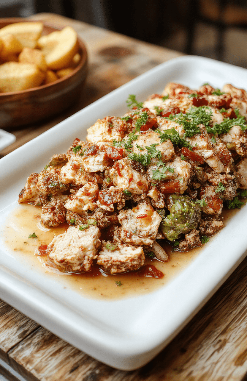 A vibrant plate featuring seasoned ground turkey shaped into patties atop a bed of colorful vegetables with a side of quinoa. The dish is garnished with fresh herbs, presented on a rustic wooden table with natural sunlight highlighting the textures and colors, creating an inviting and wholesome meal scene.