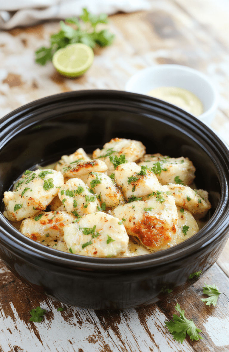 A vibrant plate of shredded cilantro lime chicken garnished with fresh cilantro and lime wedges, showcasing tender, juicy meat with a glossy citrus glaze, served on a rustic white plate with a backdrop of fresh ingredients and colorful lime slices, styled casually to highlight the textures and bright colors of the dish