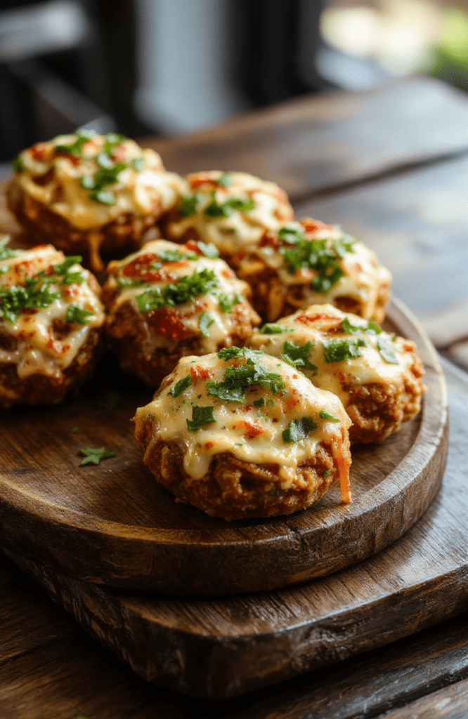 A vibrant plate of taco ranch bites arranged neatly, showcasing crispy golden edges, creamy ranch dressing drizzle, and colorful toppings like shredded cheddar, lettuce, and diced tomatoes, styled on a rustic wooden platter with fresh herbs for garnish.