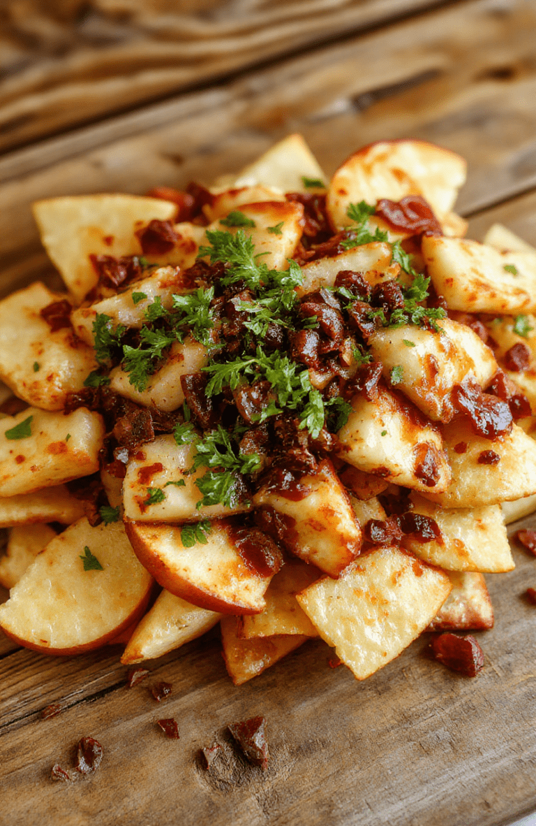 Colorful apple slices topped with melted peanut butter, granola, and a drizzle of honey, arranged neatly on a white plate with scattered nuts and berries around, vibrant and inviting textures with a fresh and wholesome appearance.