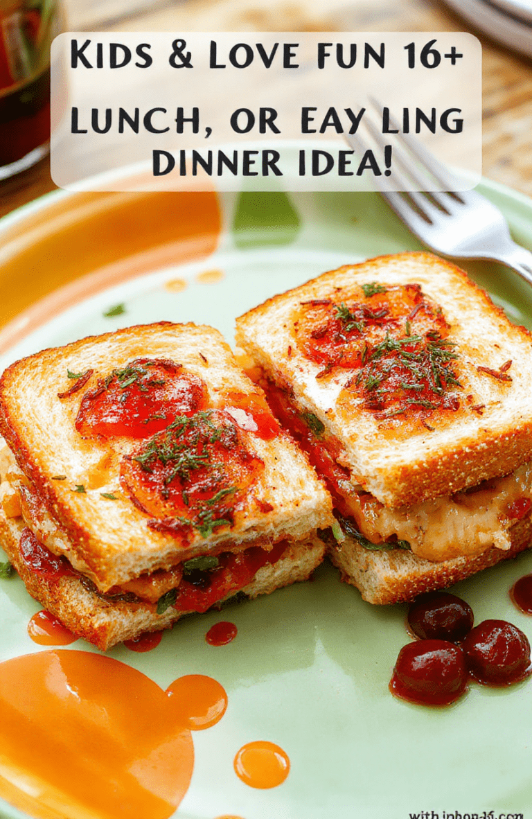 Vibrant colorful plate featuring a fun kid-friendly meal with playful presentation, including mini sandwiches, veggie sticks, and fruit slices, arranged appealingly on a cheerful, bright background, captured in natural daylight, showcasing textures and fresh ingredients.