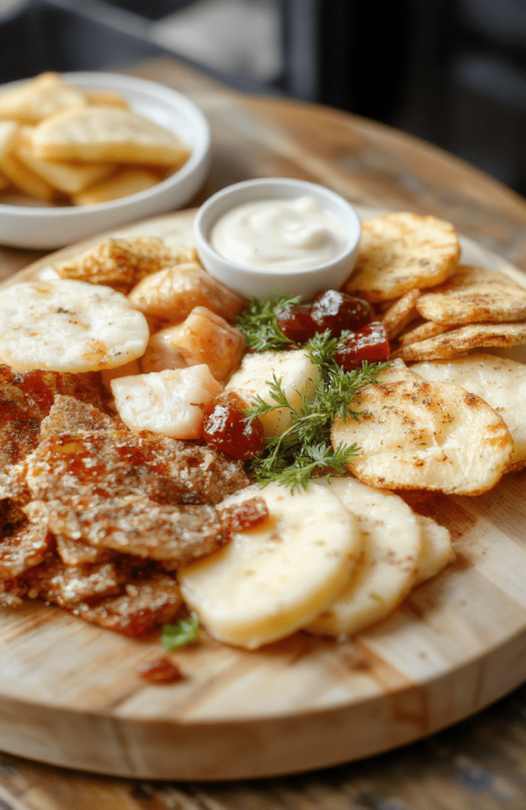 A rustic wooden board filled with an easy beginner charcuterie spread: three types of cut cheese (yellow cheddar, white brie,和 gouda), sliced cured meats (prosciutto folded, salami rounds), grapes, olives, dried figs, walnuts, honey drizzle, and Crackers arranged artfully with visible textures and vibrant colors.
