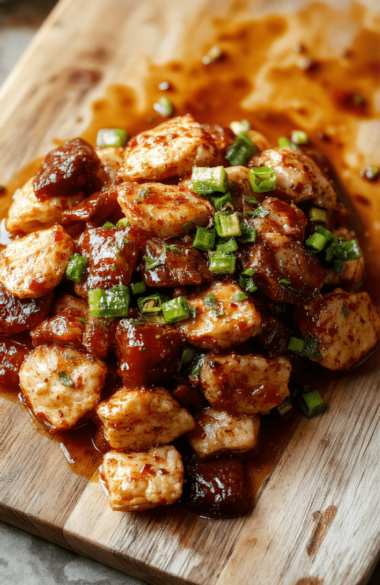 Golden-brown tender chicken strips glistening with glossy teriyaki glaze, seated atop a bed of steamed jasmine rice, interspersed with vibrant blanched broccoli florets and sliced carrots, garnished with sesame seeds and sliced green onions, on a clean white ceramic plate.