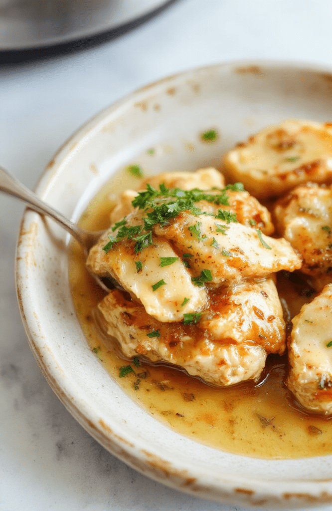 Creamy golden-brown butter chicken in a rustic ceramic bowl, garnished with fresh cilantro and naan bread on the side, served over steamed basmati rice with visible turmeric-stained sauce and tender chicken pieces